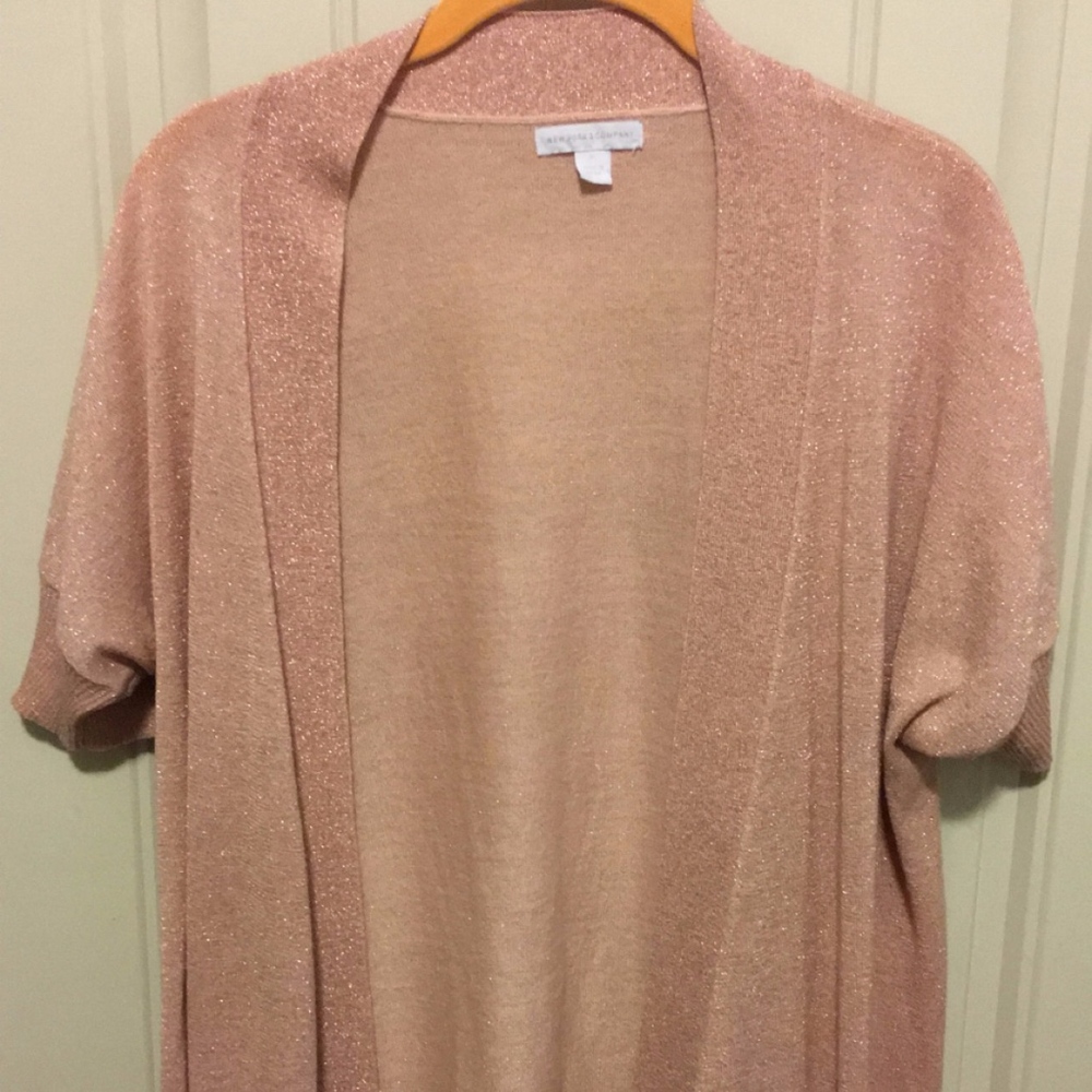 Rose Gold Sparkly NY&Co Cardigan XL